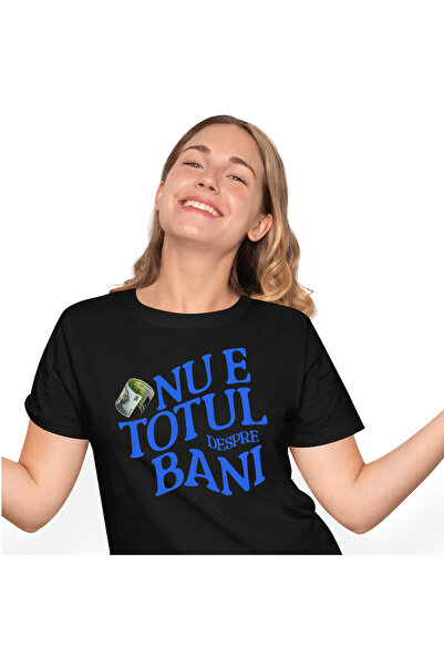 StoryGift Romania Tricou Femei cu Bancnota 500 lei Mihai Eminescu In Aer, Fin...