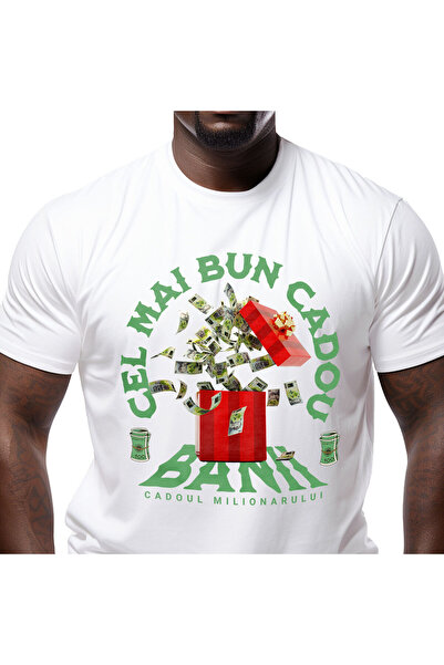 StoryGift Romania Tricou Barbati cu Cutie Rosie Cel Mai Bun Cadou Bani Bancno...