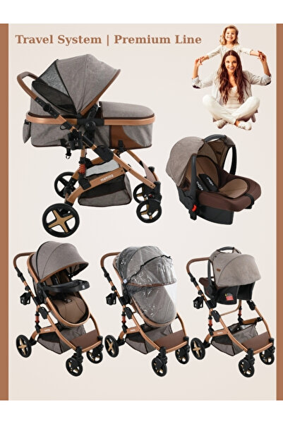 modabebekler Pro 3in1 Lüks Bebek Arabası ve Oto Koltuğu Seti – Katlanabilir şase Geniş Tente Konfor Süspansiyon