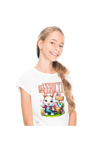 StoryGift Romania Tricou Copii cu Iepure Alb Cu Salopeta De Denim Carucior Cu...