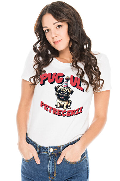 StoryGift Romania Tricou Femei Pug-ul petrecerii caine saratorit aniversare a...