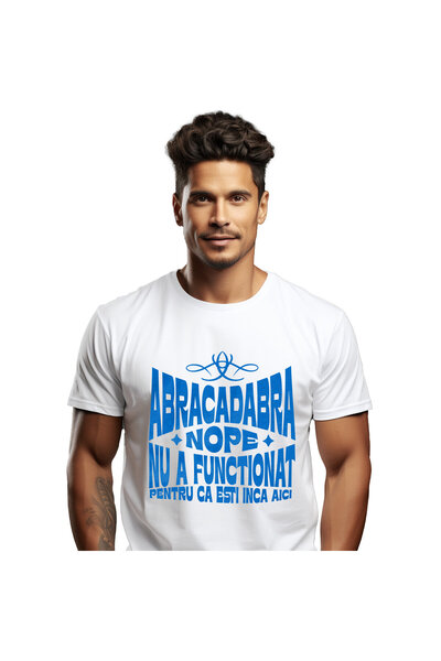 StoryGift Romania Tricou Barbati cu Design Iluzie Optica Magician Vraji Abrac...