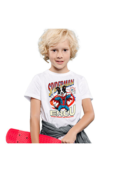 StoryGift Romania Tricou Copii cu Border Collie Caine In Costum de SpiderMan ...