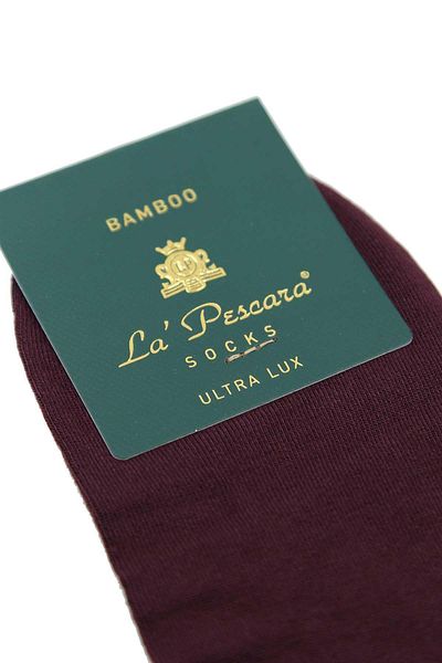 La Pescara Claret Red Plain Ultra Luxury Bamboo Single Half Men's Socks Crp348