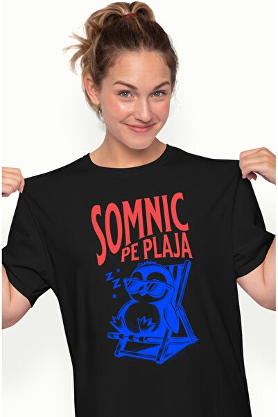 StoryGift Romania Tricou Femei somnic pe plaja, pinguin cu ochelarii de soare...