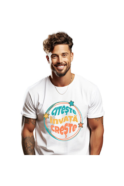 StoryGift Romania Tricou Barbati cu Sfera Colorata Citeste Invata Creste Insp...
