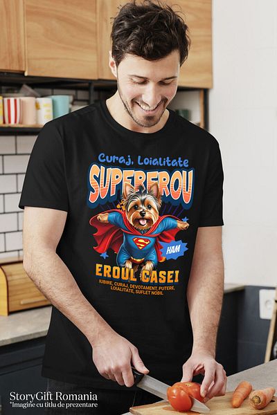 StoryGift Romania Men's T-Shirt with Tiger in Martial Arts Outfit Karate Superheroes Characters Motiva, Black_XL