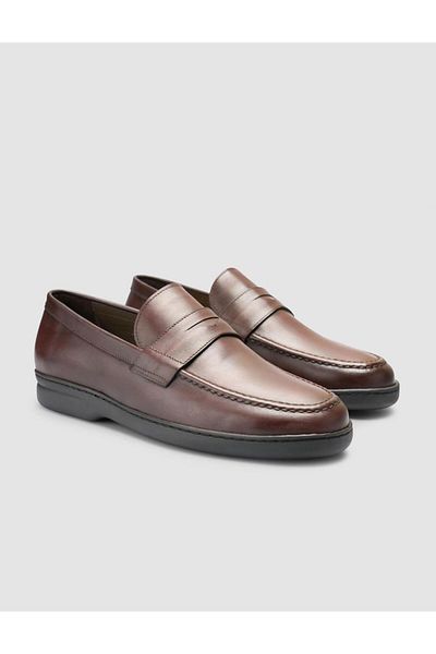 Cabani 100% Genuine Leather Brown Men's Loafer