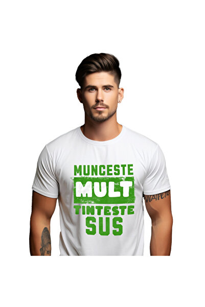 StoryGift Romania Tricou Barbati cu Mesaj Stil Graffiti Stradal Verde Motivat...