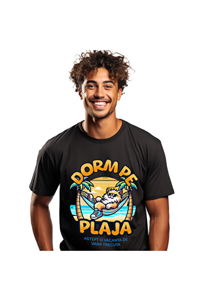 StoryGift Romania Tricou Barbati cu Pisica pufoasa Cu Ochelarii De Soare Plaj...