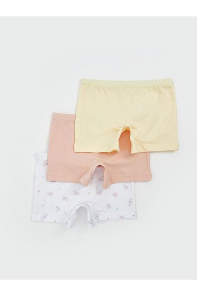 LC Waikiki Elastic waist printed girl's shorts set of 3