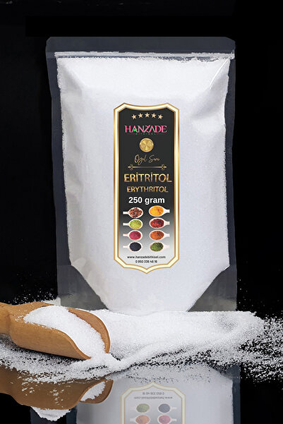 Hanzade Bitkisel Eritritol Doğal Toz Tatlandırıcı 250 Gr Sıfır Kalori Keto Diyet Erythritol