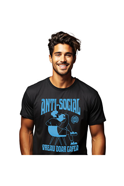 StoryGift Romania Tricou Barbati cu Silueta Masculina Cu Cana De Cafea Imensa...