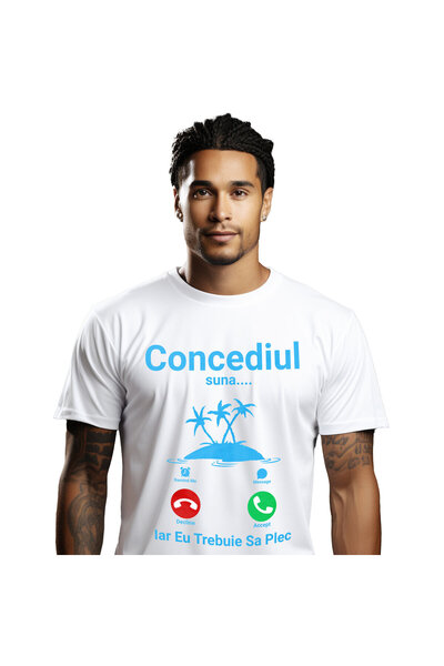StoryGift Romania Tricou Barbati cu Apel Telefonic Insula Suna Trebuie Sa Ple...