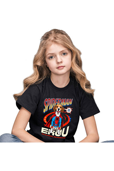 StoryGift Romania Tricou Copii cu boxer Caine In Costum de SpiderMan cu Peler...