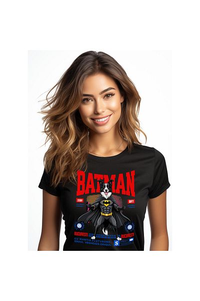 StoryGift Romania Tricou Femei cu Manusi De Box Rosii Supereroi Personaje Contact Periculos Copii ,Black_XL