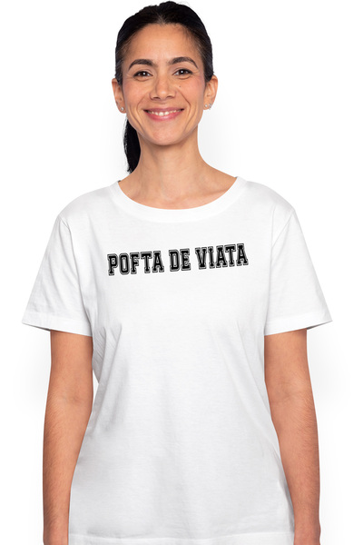 StoryGift Romania Tricou Femei Pofta de viata, Mesaj Motivational, Text Inspirational, Self Care, WHT_XS