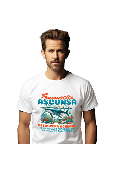 StoryGift Romania Tricou Barbati cu Animal Balena Sub Apa Marii Acvatic, Hobb...
