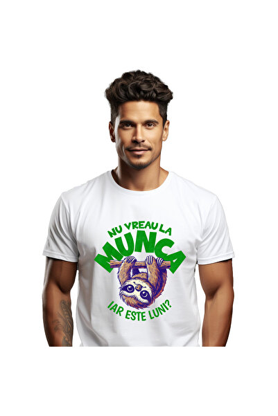 StoryGift Romania Tricou Barbati cu Animal Lenes Atarnat De Creanga Munca lun...