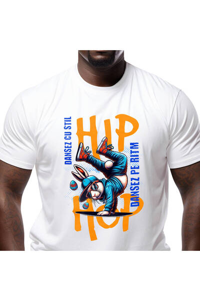 StoryGift Romania Tricou Barbati cu Iepure Pozitie Dans Breakdance, Stil Stra...