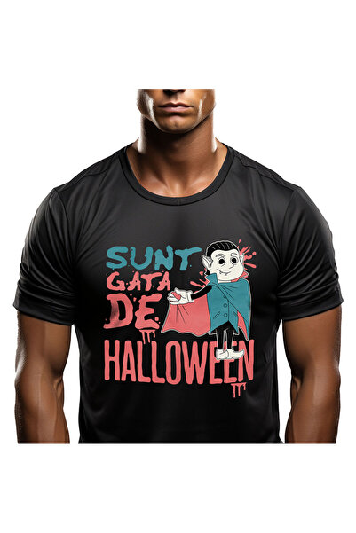 StoryGift Romania Tricou Barbati cu Sileta Dracula Cu Colti Si Capa, Hallowen...