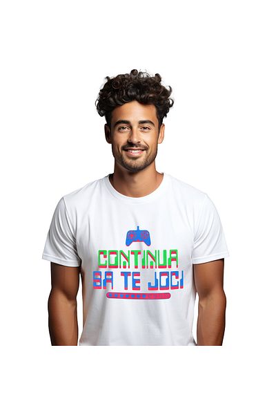 StoryGift Romania Men's T-Shirt with Video Game Style Digital World PS Controller Artificial Intelligence,White_L