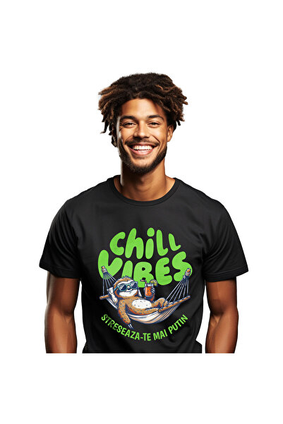 StoryGift Romania Tricou Barbati cu Animal Lenes in Hamac Cu Ochelari De Soar...