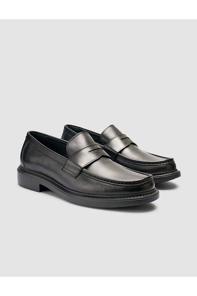 Cabani 100% Opening Genuine Leather Black Men's Loafer