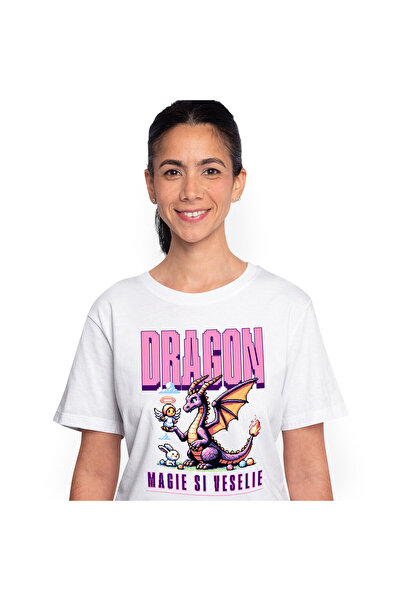 StoryGift Romania Tricou Femei cu Dragon Mov Stil Animat Jocuri Video cu Inge...
