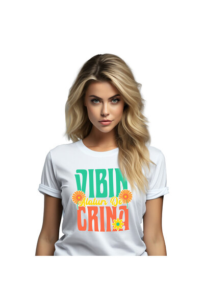 StoryGift Romania Tricou Femei cu Design Colorat Vibrant vara Flori Galbene, ...