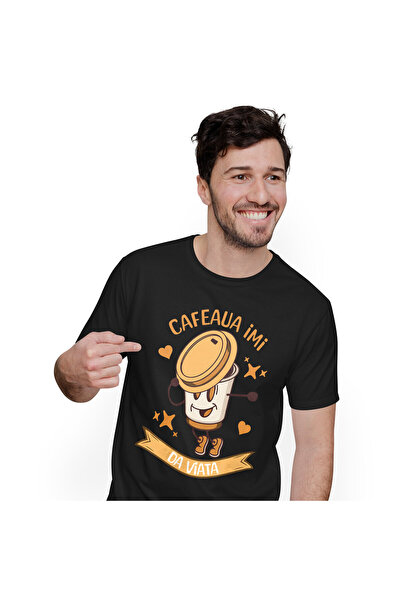 StoryGift Romania Tricou Barbati cu Pahar De Cafea Pozitie De Dans Modern, Di...