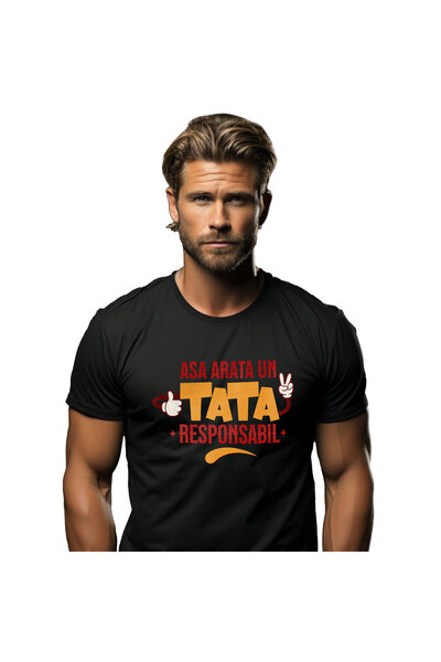 StoryGift Romania Tricou Barbati cu Maini Cu Manusi Semne, tata, Familie, Iub...