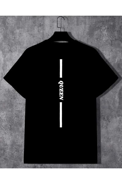 Viyalente ΜΑΥΡΟ ΖΕΥΓΟΣ Μπλουζάκι King/Queen Back Printed Oversize