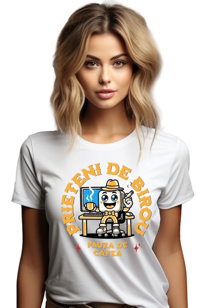 StoryGift Romania Tricou Femei Prieteni de birou calculator Working Friends c...