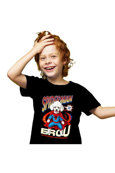 StoryGift Romania Tricou Copii cu Pudel / Poodle Caine In Costum de SpiderMan...