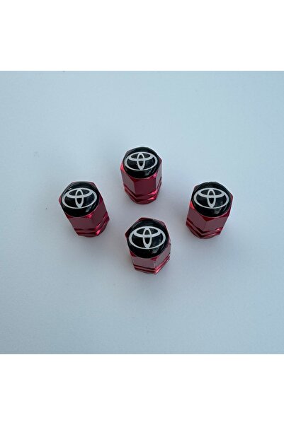 Aksefuar Lazer Toyota Hilux ile Uyumlu Logolu Alüminyum Altıgen Kırmızı Sibop...