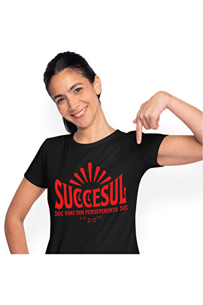 StoryGift Romania Tricou Femei cu In imba Romana Succesul Vine Din Perseveren...