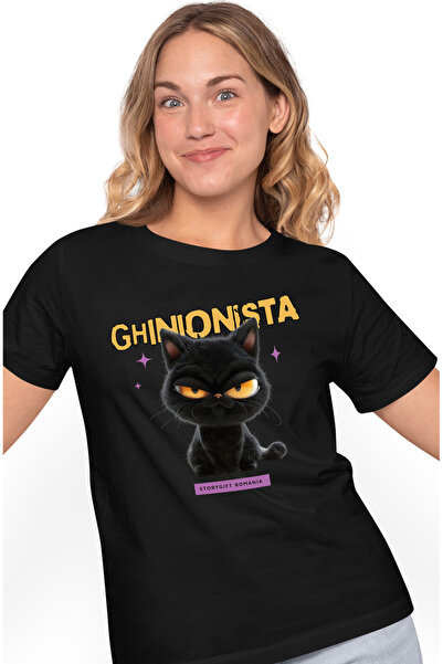 StoryGift Romania Tricou Femei Pisica ghinionista si suparata, iubitorii de a...