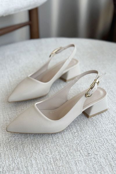 GOFFSHOES Women's Mely Buckle Low Heeled Shoes - Skin Leather