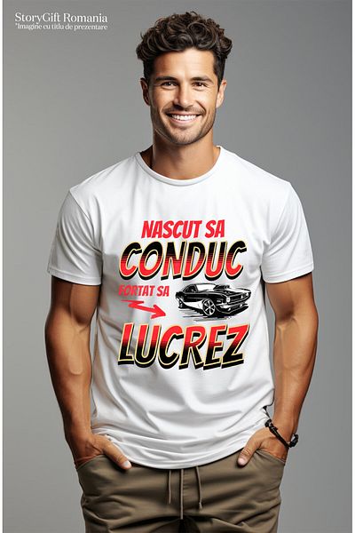 StoryGift Romania Tricou Barbati cu Masina vintige Tunata Curse Ilegale Pasionati De Viteza Si Mod,White_XL