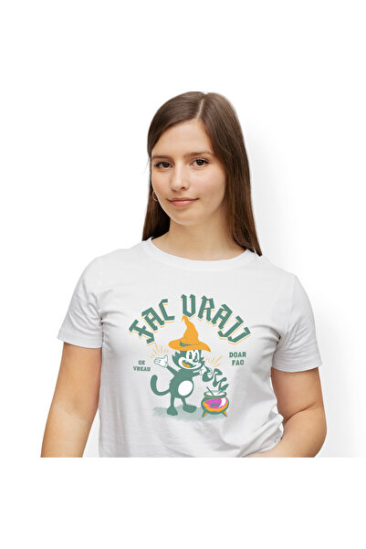 StoryGift Romania Tricou Femei cu Motan Cu Palarie De Vrajitor Potiune Magica...