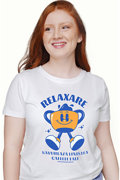 StoryGift Romania Tricou Femei Relaxare, savureaza linistea cafelei tale ener...
