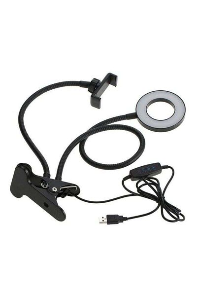 Generic Selfie Ring Light With Holding Clamp Black/White