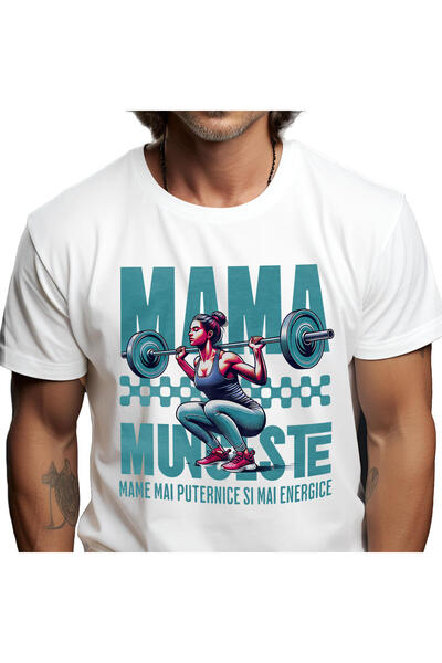 StoryGift Romania Tricou Barbati cu Femeie Puternica Sala,Mai Energie, Motiva...