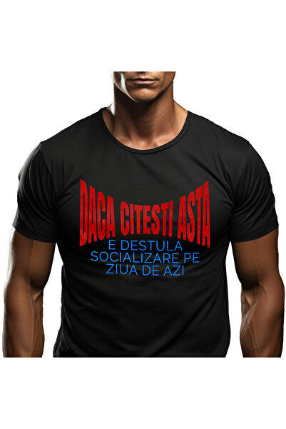 StoryGift Romania Tricou Barbati cu Iluzie Optica colorata Antoi Social, Anxi...