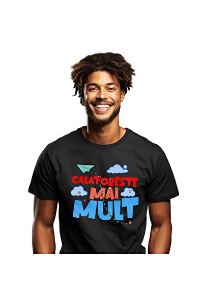 StoryGift Romania Tricou Barbati cu Iubitorii De Aventura Calatoreste mai Mul...