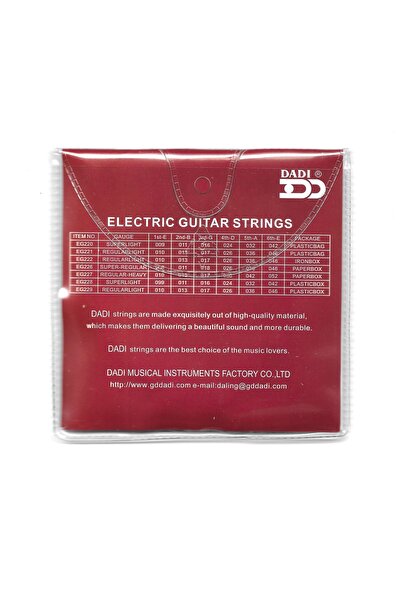Dadi Electric guitar string set, Dadi EG221, nickel, light
