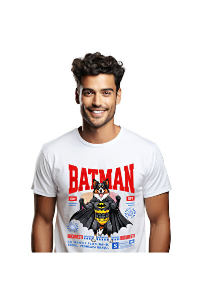 StoryGift Romania Men's T-Shirt with Superhero Lovers Characters Funny Messag...