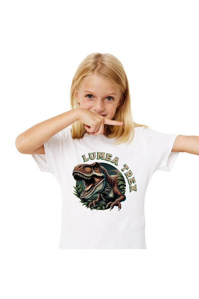 StoryGift Romania Tricou Copii cu Dinozaur T-rex 3D Animal Furios in Jungla C...