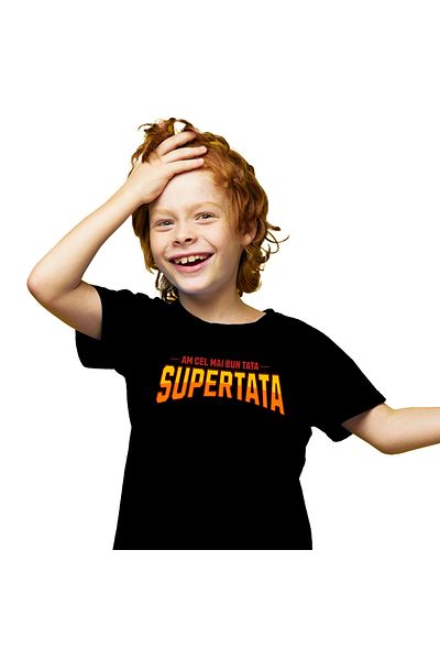 StoryGift Romania Tricou Copii cu Design Stil Super Erou tataFamilie Copii Dragoste cu imprimeu pe,Black_6ANI